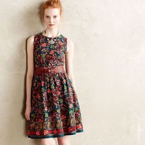 Anthropologie Adelyn Rae Needlepoint Garden Dress